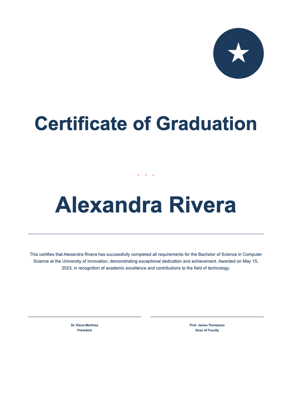 Modern colorful graduation certificate template with geometric accents_variant_1
